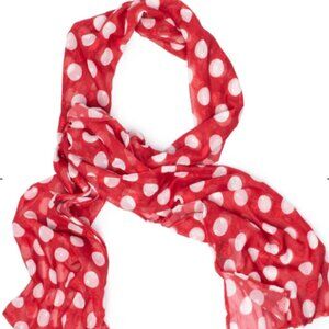 LUG Twist Lightweight Printed Shawl - Crimson Large Dot